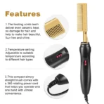 2 in 1  Electric Hot Heating Comb Hair Straightener Curler Wet Dry Hair Iron Straightening Brush Hair Styling Tool - Image 6