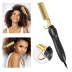 2 in 1  Electric Hot Heating Comb Hair Straightener Curler Wet Dry Hair Iron Straightening Brush Hair Styling Tool - Image 2