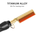 2 in 1  Electric Hot Heating Comb Hair Straightener Curler Wet Dry Hair Iron Straightening Brush Hair Styling Tool - Image 4