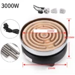 220V Kitchen Lab mini Electric stove electric household furnace thermostat hot milk cooker travel Hot Plate Hot Cook Heater - Image 6