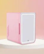 4L Fridge Newest Cool and Heat Adjust Desktop Mini Fridge Low Noise Pink Mini Fridge With HD Cosmetic Mirror - Image 7