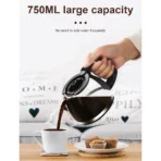 Electric Drip Coffee Maker, Compact Coffee Maker with Reusable Filter, Hot Plate and Coffee Pot - Image 4
