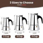2/4/6/9Cup Coffee Maker Stainless Steel Espresso Maker 100-470ML Mocha Pot Espresso Maker For Home Kitchen Camping - Image 6