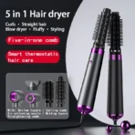 Multifunction Hair Dryer 5 in 1 Hot Air Comb Automatic Curling Rod Straight Hair Comb Hair Dryer Salon Style Tool Fast Dry - Image 3