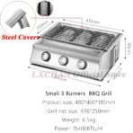 HomeWise 2/3/4 Burners BBQ Grill LPG Gas Grill Gas Stoves Stainless Steel Burners With Glass Covers Outdoors Camping Barbecue - Image 9