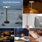 LED Table Lamp Touch Sensor Night Light USB Rechargeable Portable Bedroom Night Light Wireless Reading Lamp Restaurant Hotel Bar - Image 6