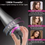 Hair Dryer Brush 3 In 1 Hot-Air Brushes 1200 W Powerful Ceramic Tourmaline Ionic Hair Straightener for All Hair Types electric - Image 4