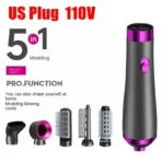 5 In 1 Hair Dryer Hot Air Comb Electric Curling Straight Hair Comb Negative Ion Hair Dryer One Step Brush 220V EU 110V US - Image 2