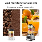 6000W Powerful Blender, Blender Smoothie Maker Table Blender with 2.5L Container, Professional Blender Mixer for Ice,Nut,Fruit - Image 3