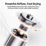 Bladeless high-speed hair dryer, negative ions, high power, silent and quick drying, portable, suitable for home and travel - Image 5