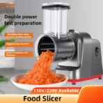 5-in-1 Electric Food Processor:  Vegetable Slicer, Shredder, Potato Cutter & Cheese Grater with 5 Blades for Home & Commercial - Image 3