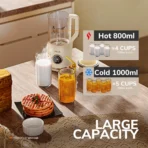 Food Blender, Multifunctional Hot & Cold Cooking Blender for Kitchen, 34oz./1L Smart Smoothie Blender with Self-Cleaning - Image 5