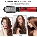 3 in 1 Rotating Hair Dryer Electric Comb Hair Straightener Brush Dryer Brush Hot Air Comb Negative Ion Hair Styler Comb - Image 2