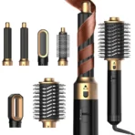 6 in 1 Multifunctional Hair Tool Blow Dryer Curler Ionic Hot Air Brush Straightener with Detachable Head - Image 3