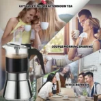 4/6/9Cup Coffee Maker Stainless Steel Espresso Maker Mocha Pot Espresso Maker For Home Kitchen Camping - Image 2