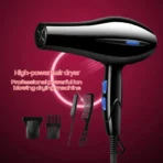 Hair dryer 2200W Professional and powerful hair dryer Quick heating Heat regulation Ion air dryer with air temperature care