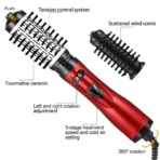3 in 1 Rotating Hair Dryer Electric Comb Hair Straightener Brush Dryer Brush Hot Air Comb Negative Ion Hair Styler Comb - Image 3