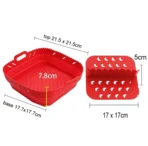 Air Fryer Silicone Tray Fried Chicken Baking Tool Oven Baking Tray with Divider Plate Reusable Liner  Airfryer Silicone Basket - Image 8