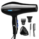 Dryer 2200W With Diffuser Black Dryer 2200W Powerful Hair Dryer With Dryer Attachments Styling Nozzles Pointed Tail Comb Flat