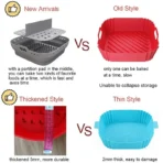 Air Fryer Silicone Tray Fried Chicken Baking Tool Oven Baking Tray with Divider Plate Reusable Liner  Airfryer Silicone Basket - Image 5