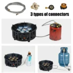 21000W 7-Core Camping Stove High-Power Strong Fire Portable Tourist Gas Burner Windproof Electronic Ignition Camping Equipment - Image 3