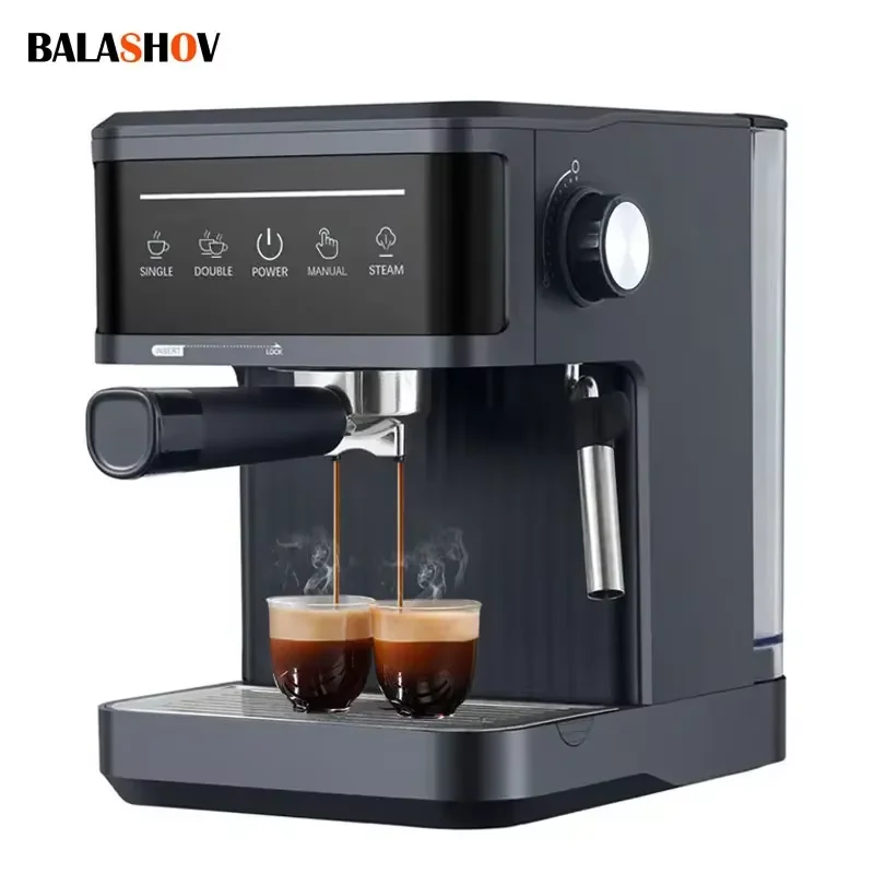 S37dc81a9a2ab4497b1b2d4872f359be6v.webp Electric Espresso Maker Professional Italian Espresso Coffee Maker Semi Italian Cappuccino Milk Frother Coffee Machines 20Bar - Image 1