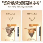 Detachable One Cup Automatic Pour Over Coffee Maker Portable Drip Coffee machine with Reusable Filter for Travel Home Tea Maker - Image 4
