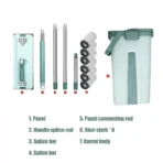 Flat Squeeze Mop with Bucket, Easy Wring, All-Purpose Floor Cleaning, Microfiber Pads, Wet or Dry,for Hardwood & Laminate Floors - Image 6