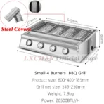 HomeWise 2/3/4 Burners BBQ Grill LPG Gas Grill Gas Stoves Stainless Steel Burners With Glass Covers Outdoors Camping Barbecue - Image 11