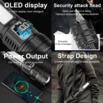 1000000LM Most Powerful LED Flashlight Rechargeable Type-c Flashlight Long Range 6000M Tactical Torch Light For Fishing Hunting - Image 6