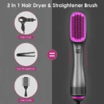 Hair Dryer Brush 3 In 1 Hot-Air Brushes 1200 W Powerful Ceramic Tourmaline Ionic Hair Straightener for All Hair Types electric - Image 6