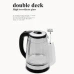 1.8L Electric Kettle Stainless Steel Double Layer Glass Health Preserving Pot Electric Water Heater with Blue Led Light Kitchen - Image 3
