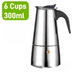 Coffee maker Moka Pot, 2/4/6 Cups Stainless Steel Cafe Percolator Maker, Italian coffee machine Fit Induction Cookers Coffeeware - Image 7
