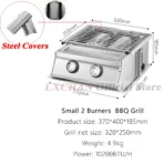 HomeWise 2/3/4 Burners BBQ Grill LPG Gas Grill Gas Stoves Stainless Steel Burners With Glass Covers Outdoors Camping Barbecue - Image 10