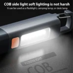 Strong Lighting ABS Flashlamp USB Charging Portable Outdoor EDC Torch Camping Hanging Flashlights Telescopic Focus COB Side Lamp - Image 3