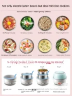 220V Electric Portable Rice Cooker Automatic Home Electric Lunch Heating Box Steaming Cooking Pot Multi Cooker - Image 2