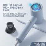 Powerful Hair Dryer with Diffuser - 2 Speeds, 3 Heating and Cooling Buttons for Straight and Curly Hair - Perfect for Home - Image 6
