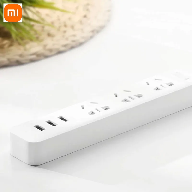 S51213fa1d7f146799133b25cbb2be7b5u.webp Original Xiaomi Smart Home Electronic Power Strip Socket Fast Charging 3 USB with 3 Sockets Standard Plug For Smart Home Life - Image 1