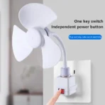 Desktop Electric Fan 5W Small Cooling Fan E27 Screw Home Ceiling Fan For Kitchen Bedroom Dormitory Living Room Study Table Fans - Image 4