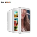 4L Mini Makeup Fridge WIth LED Light Mirror Portable Cosmetic Storage Refrigerator Keep fresh Cooler for Home Car Dual Use - Image 7