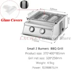 HomeWise 2/3/4 Burners BBQ Grill LPG Gas Grill Gas Stoves Stainless Steel Burners With Glass Covers Outdoors Camping Barbecue - Image 12