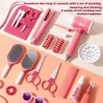 Make up Toys Simulation Haircut Kit Children's Hair Dryer Role Playing Game Educational Toys for Girls Pretend Play Kids Gifts - Image 5