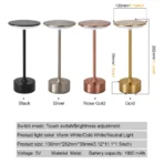 LED Table Lamp Touch Sensor Night Light USB Rechargeable Portable Bedroom Night Light Wireless Reading Lamp Restaurant Hotel Bar - Image 2