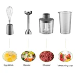 Hand Immersion Blender 1000W Powerful 4-in-1,Stainless Steel Stick Food Mixer,700ml Mixing Beaker,500ml Processor,Whisk - Image 5