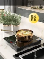 220V Embedded Gas Stove and Electric Cooker with One Gas Burner and One Induction Hob - Image 4