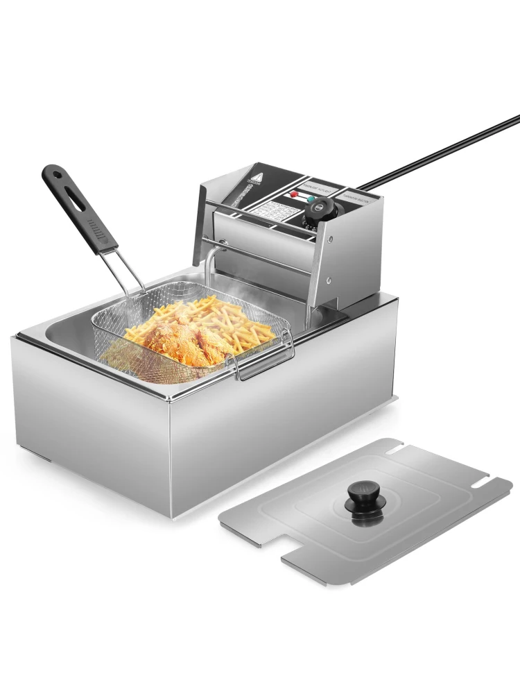 S71c1f7da34144cd0b75a6a04d338af67f.webp Aoresac 6L Electric Deep Fryer with Removable Oil Filtration Basket 1500W Stainless Steel Automatic Thermostatic Fish Frye - Image 1