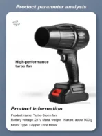 [Industrial Grade Cordless Hair Dryer] High-Efficiency Portable Touch-Control Variable Speed Hair Dryer with Strong Airflow - Image 6