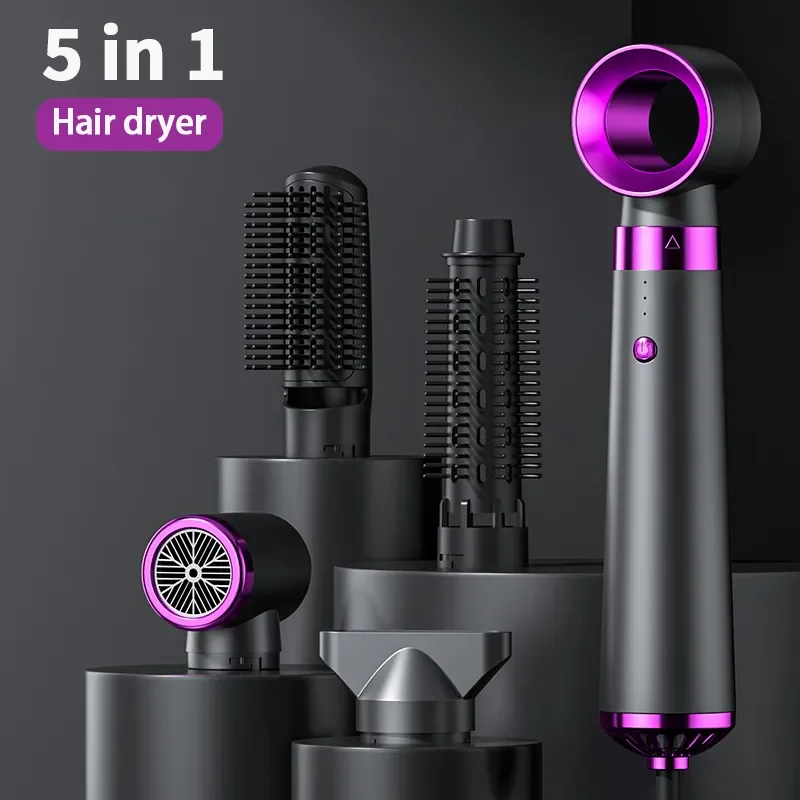 S74623e4905e94296ba8840255d5bd89fs.webp Multifunction Hair Dryer 5 in 1 Hot Air Comb Automatic Curling Rod Straight Hair Comb Hair Dryer Salon Style Tool Fast Dry - Image 1