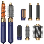 6 in 1 Multifunctional Hair Tool Blow Dryer Curler Ionic Hot Air Brush Straightener with Detachable Head - Image 2