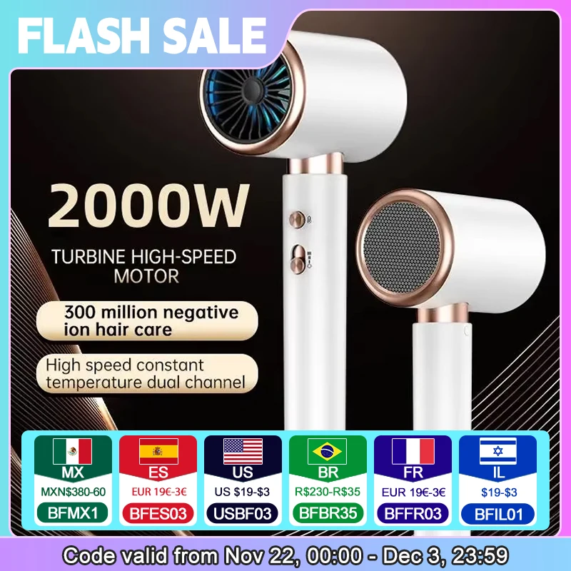 S75b1a04a0aaa479c9964cd178b518dc98.webp Hair Dryer, High-Speed Electric Turbine Airflow, Low Noise, Constant Temperature And Quick Drying, Suitable For Home Salons. - Image 1